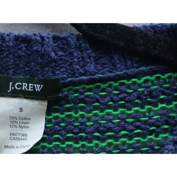 Jcrew Linen Cotton Short Sleeve Crewneck Sweater Blue Green Small - Picture 5 of 5